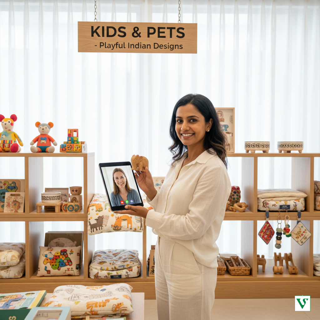 Sustainable kids' wooden toys and organic cotton pet beds from India, featuring handcrafted nursery decor and durable pet accessories for export.